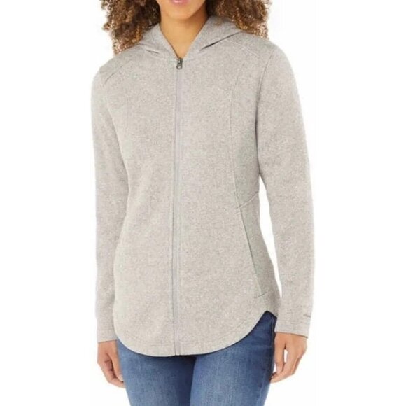 Eddie Bauer Women Radiator Fleece Full Zip Hooded Jacket (Gray, Large) - Picture 1 of 3